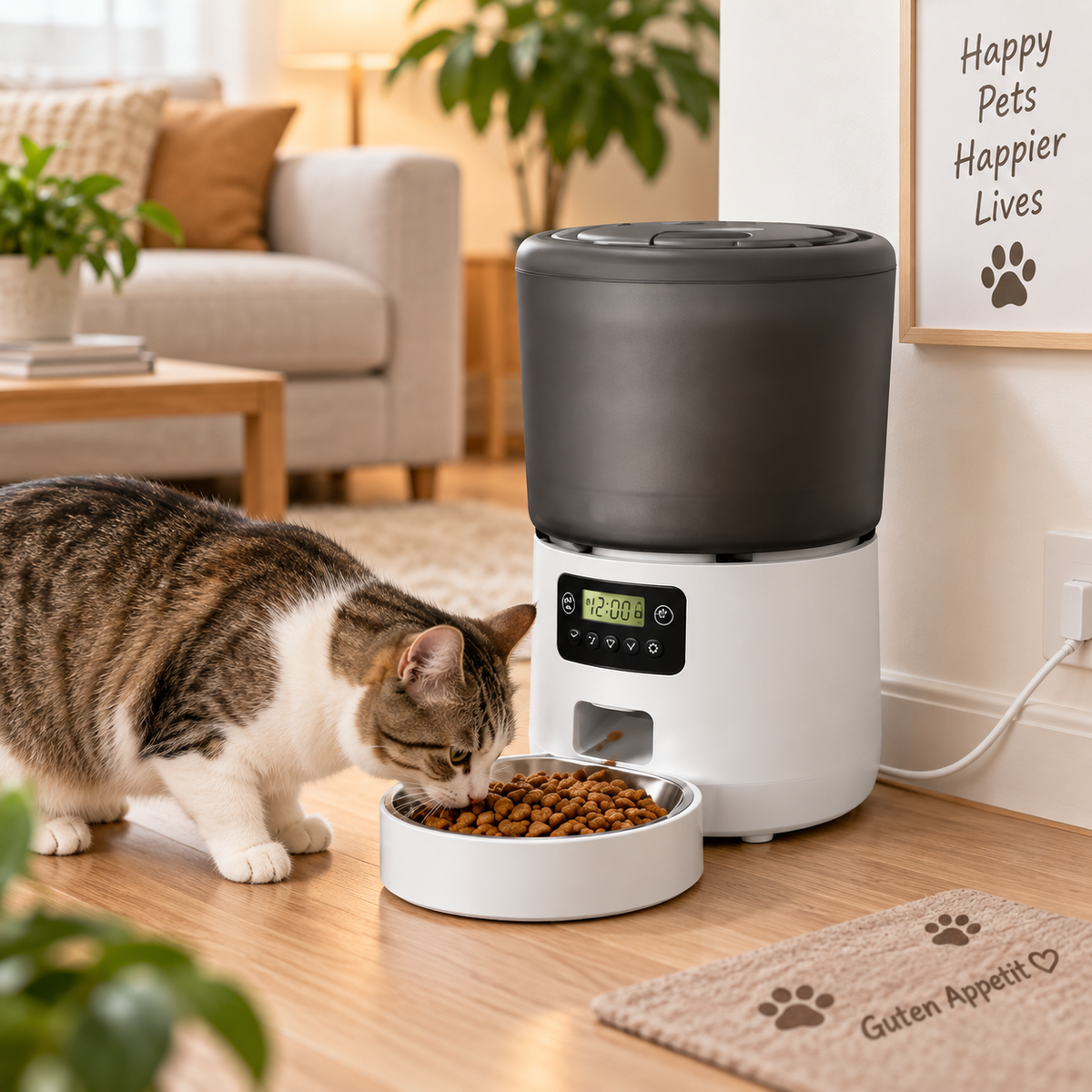 Automatischer Futterautomat für Katzen – 4 Liter
