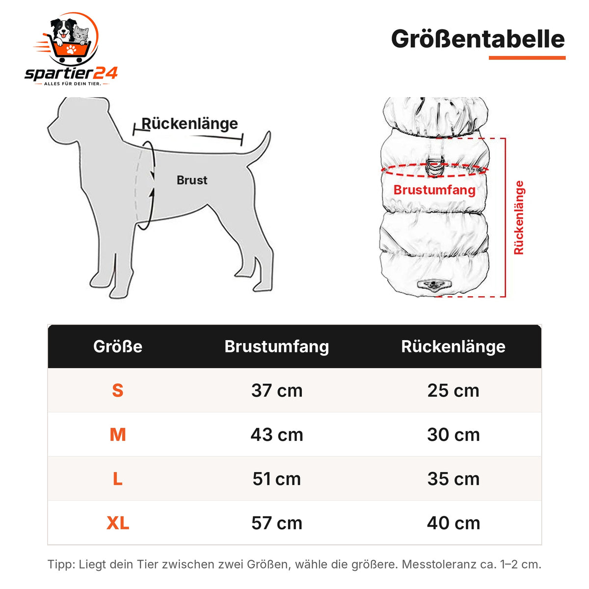 Gefütterte Winterjacke für kleine Hunde & Katzen – warm gefütterter Hundemantel