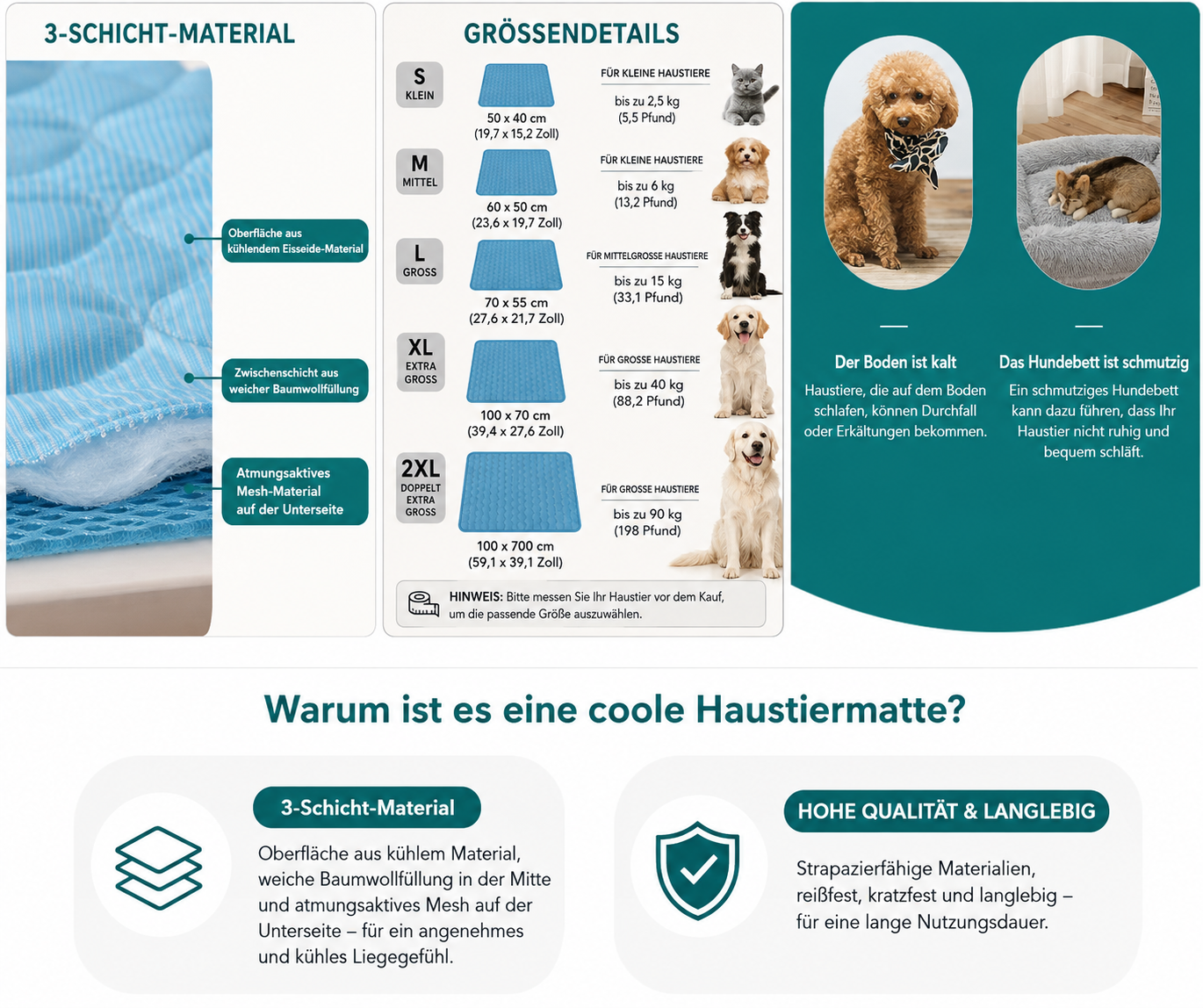 ❄️ Kühlmatte für Hunde & Katzen