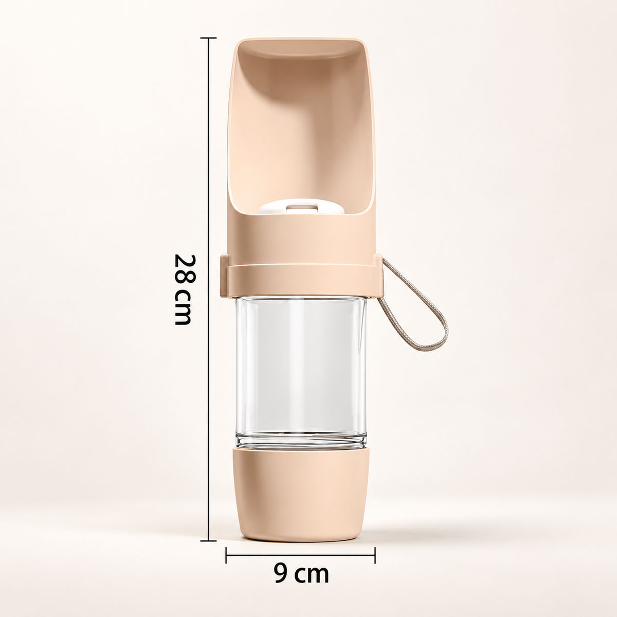 Trinkflasche mit Futterfach für Hunde & Katzen – für Spaziergang und Reisen