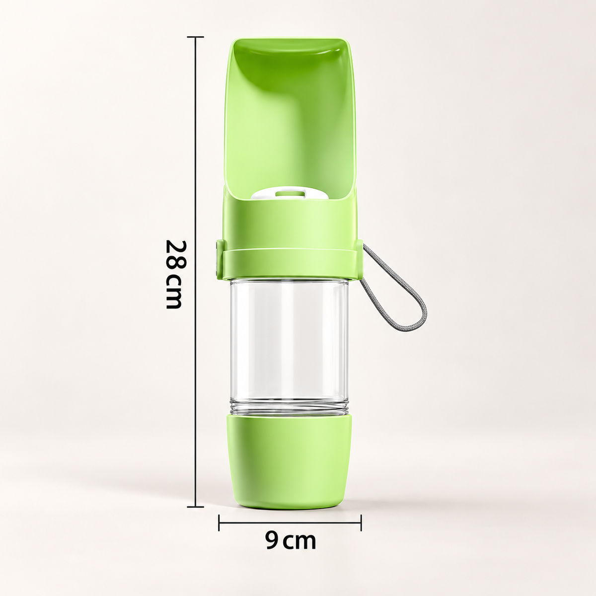 Trinkflasche mit Futterfach für Hunde & Katzen – Hundetrinkflasche für unterwegs