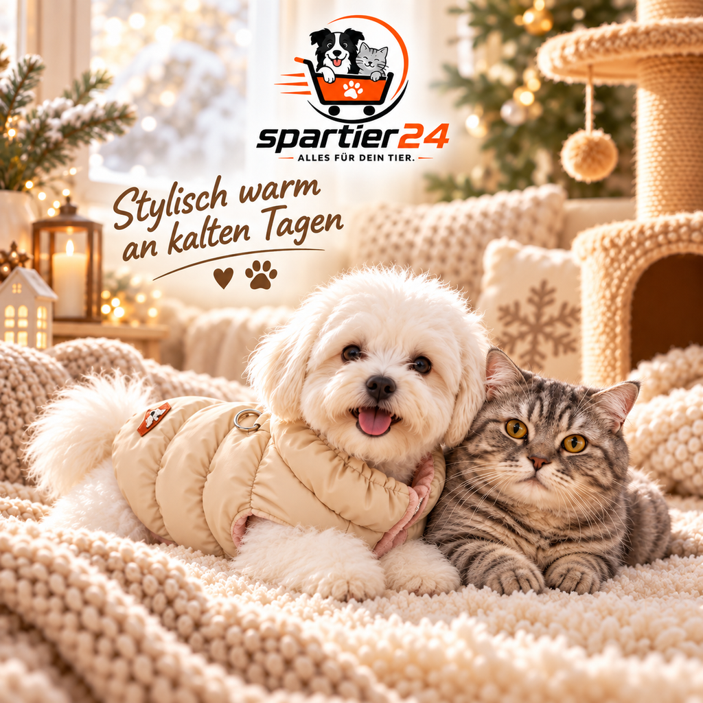 Gefütterte Winterjacke für kleine Hunde & Katzen – Hundejacke für Kälte und Nässe