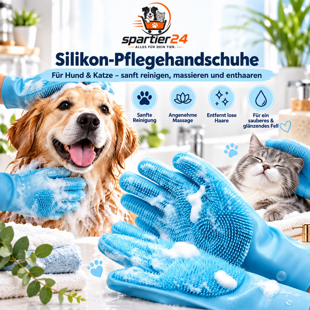 Silikon-Badehandschuh für Hunde & Katzen