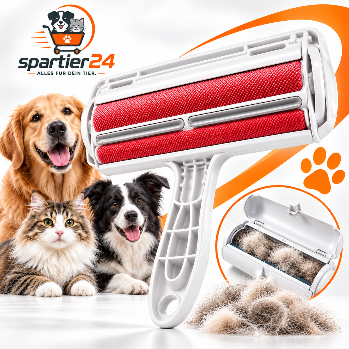 Tierhaar-Roller für Hunde & Katzen – entfernt Haare von Sofa und Kleidung