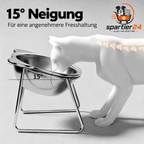 Erhöhter Edelstahl-Napf für Katzen – 15° geneigt