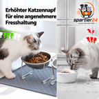 Erhöhter Edelstahl-Napf für Katzen, 15° geneigt – nackenschonend