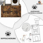 Katzenschrank mit Kratzbaum und versteckter Katzentoilette – Katzenklo-Schrank aus Holz