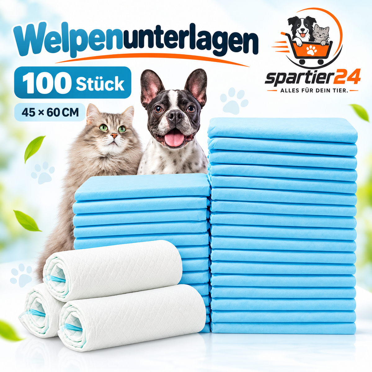 Hygieneunterlagen für Hunde & Katzen, 100 Stück – saugstark und auslaufsicher