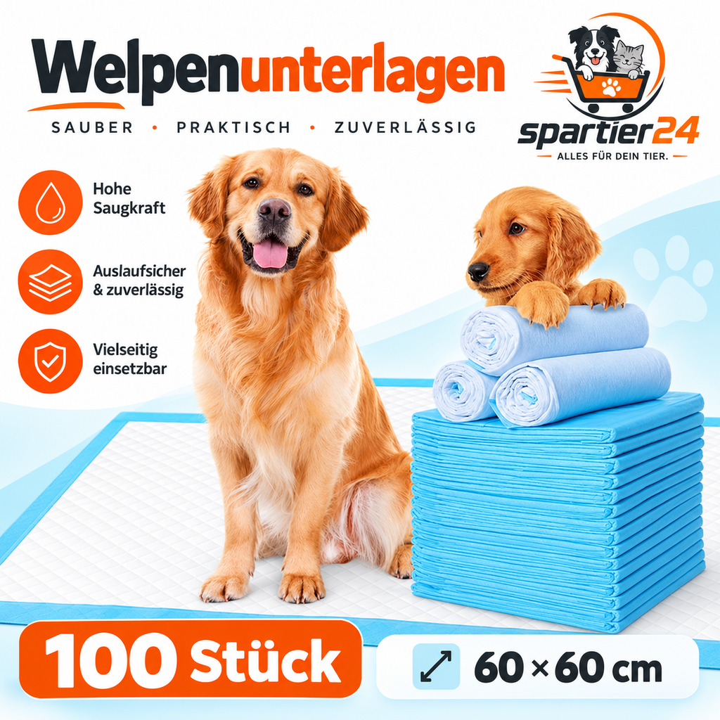 Hygieneunterlagen für Hunde & Katzen, 100 Stück – schützt Böden vor Urin