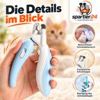 Krallenschere für Katzen mit LED-Licht – Krallenknipser mit Sicherheitssperre