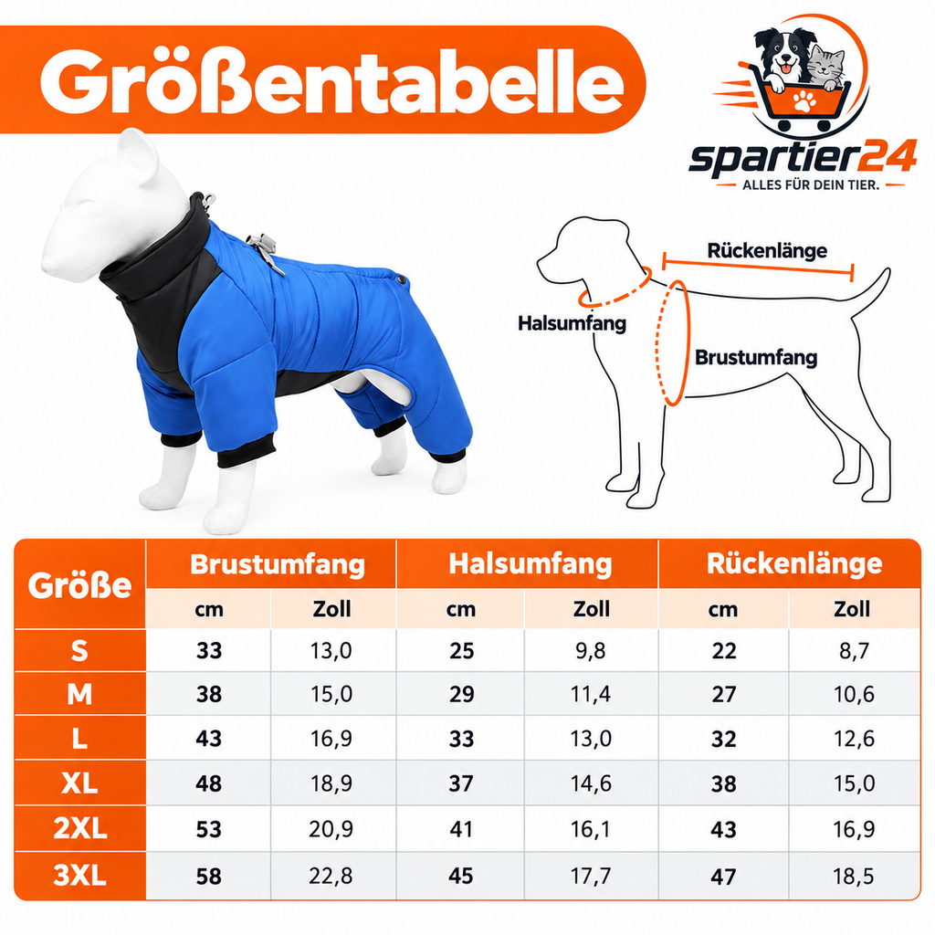 Wasserdichter Winter-Overall für Hunde & Katzen – Hundeoverall für den Winter