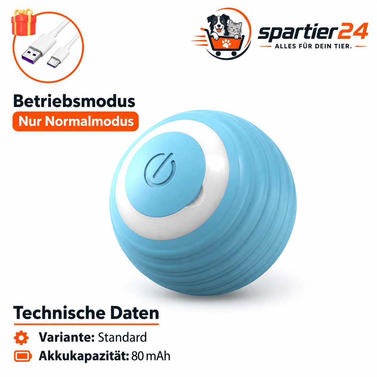 Interaktives Katzenspielzeug – selbstrollender Ball