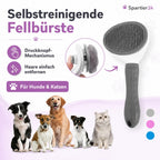 Selbstreinigende Fellbürste für Hunde & Katzen – entfernt lose Haare und Verfilzungen