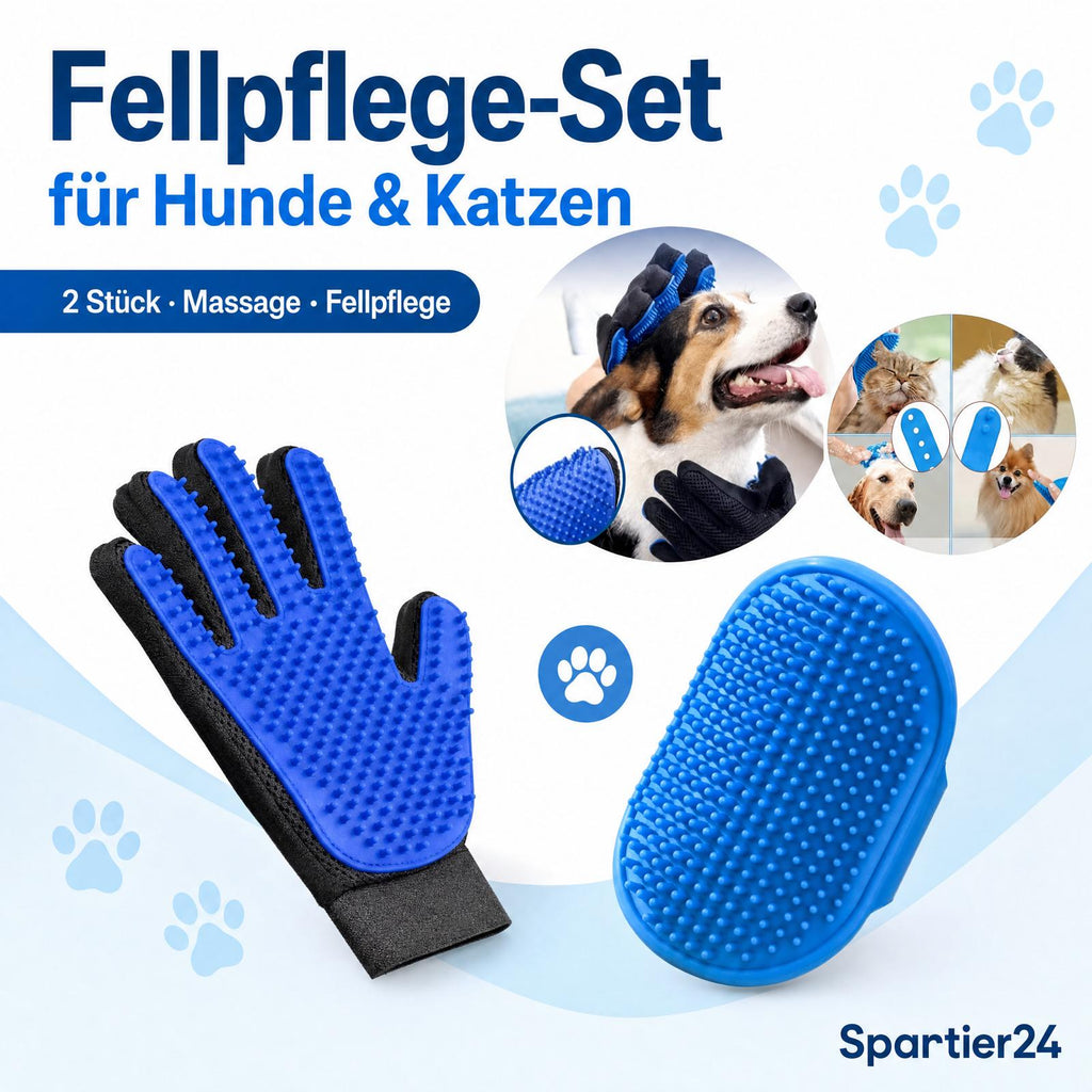 Fellpflege-Set für Hunde & Katzen – lose Haare entfernen