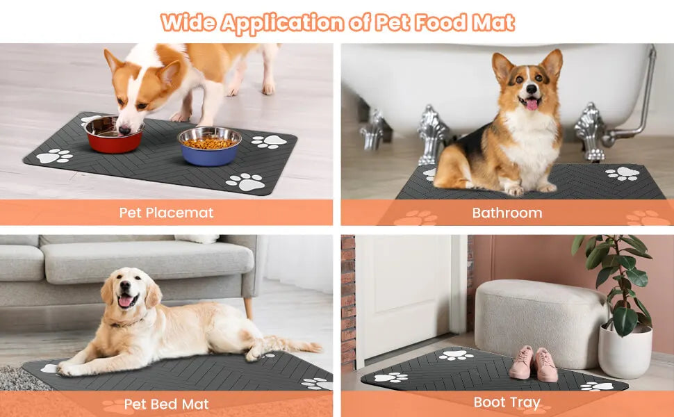 🐾 Futtermatte für Hunde & Katzen 🐶🐱
💧 Saugfähig & schnell trocknend
🛡️ Wasserdichte Gummiunterseite
🍽️ Für Futter- & Wassernäpfe