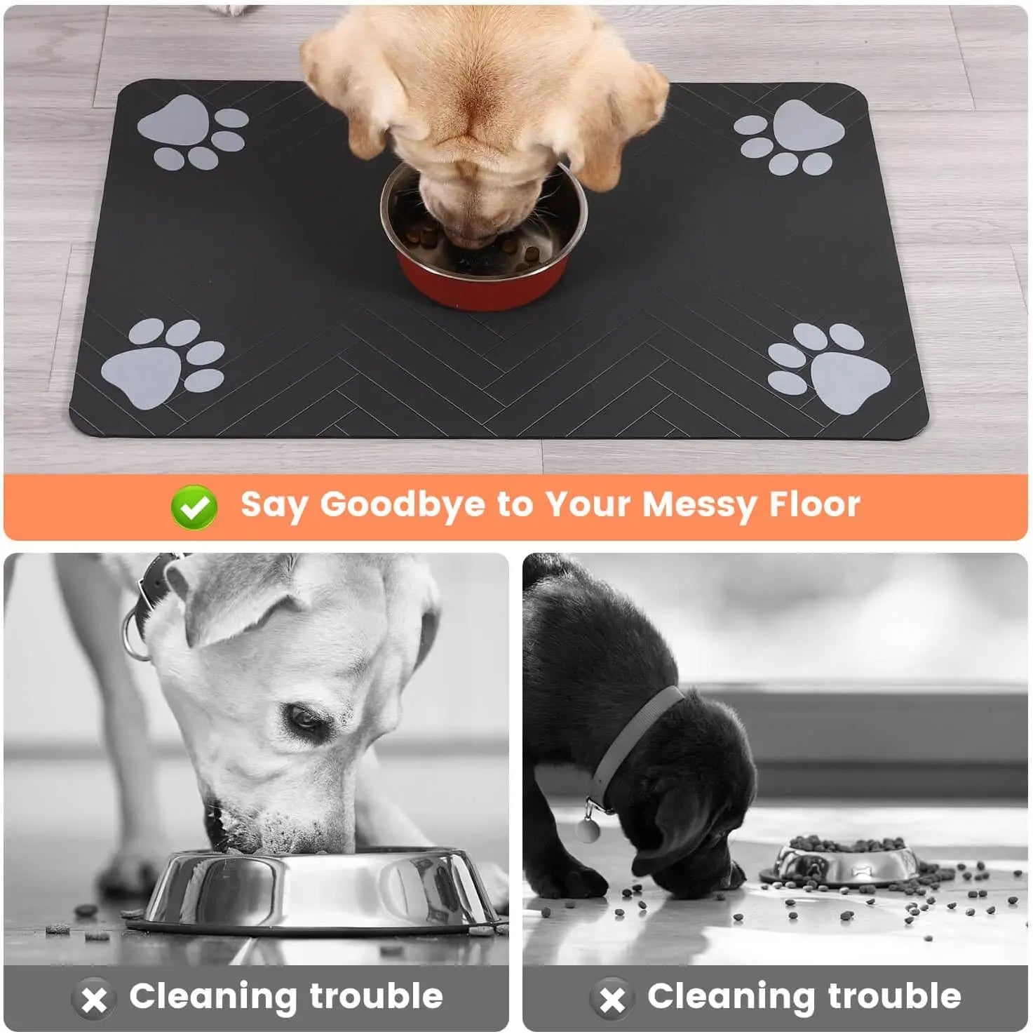 🐾 Futtermatte für Hunde & Katzen 🐶🐱
💧 Saugfähig & schnell trocknend
🛡️ Wasserdichte Gummiunterseite
🍽️ Für Futter- & Wassernäpfe